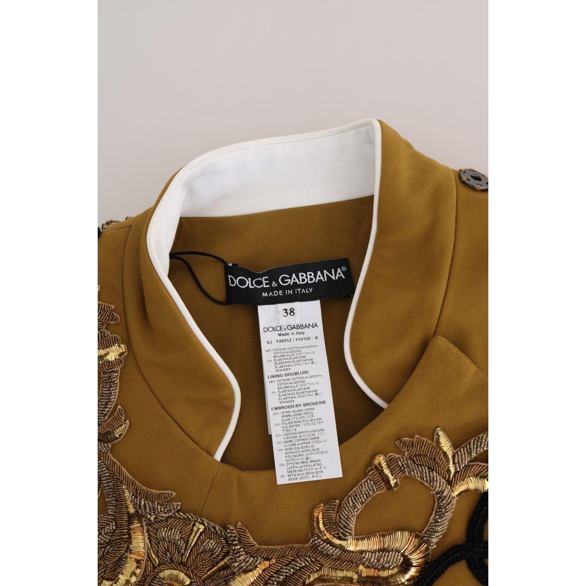 Dolce & Gabbana Runway Embellished Crystal Cross Vest Vest Jacket Dolce & Gabbana Saddle Brown