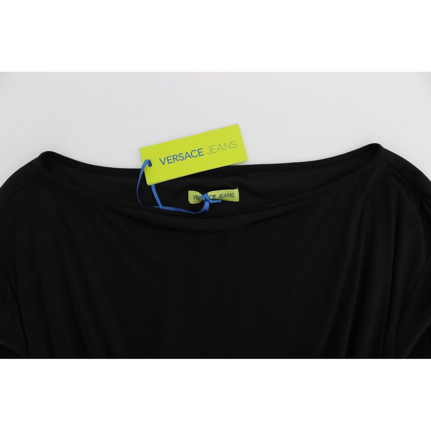 Versace Jeans Elegant Black Silk Blend Shift Dress Dress Versace Jeans Black