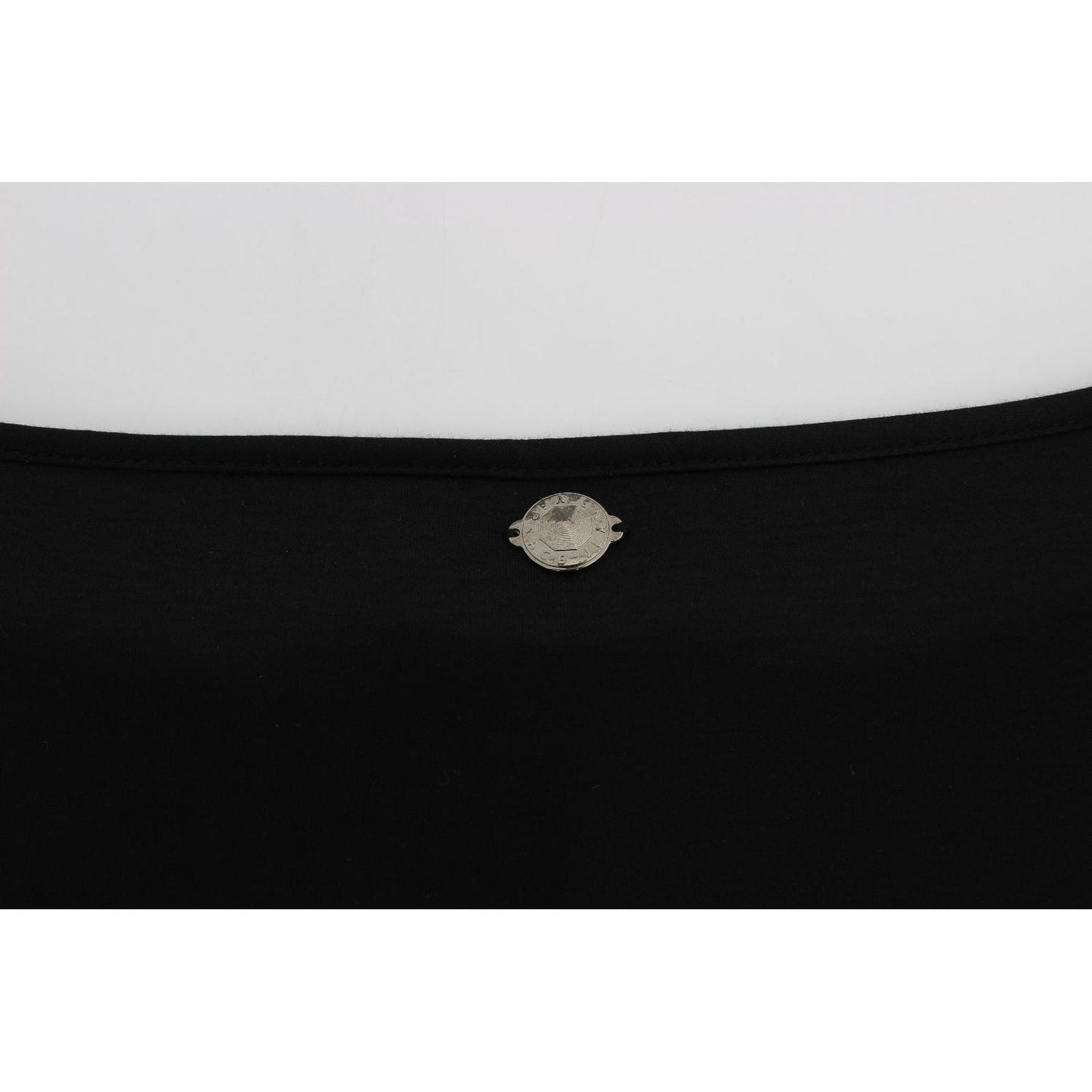 Versace Jeans Elegant Black Silk Blend Shift Dress Dress Versace Jeans Black
