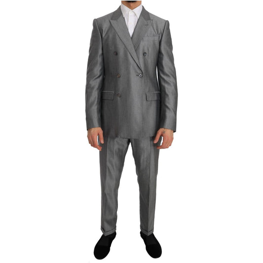 Dolce & Gabbana Black Stretch Crystal Bee Slim Fit Suit Suit