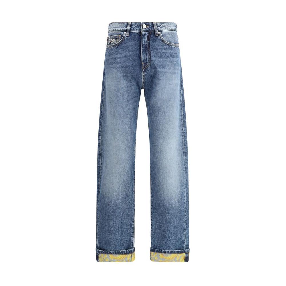 Versace Barocco Turn-Up Jeans Versace Slate Gray