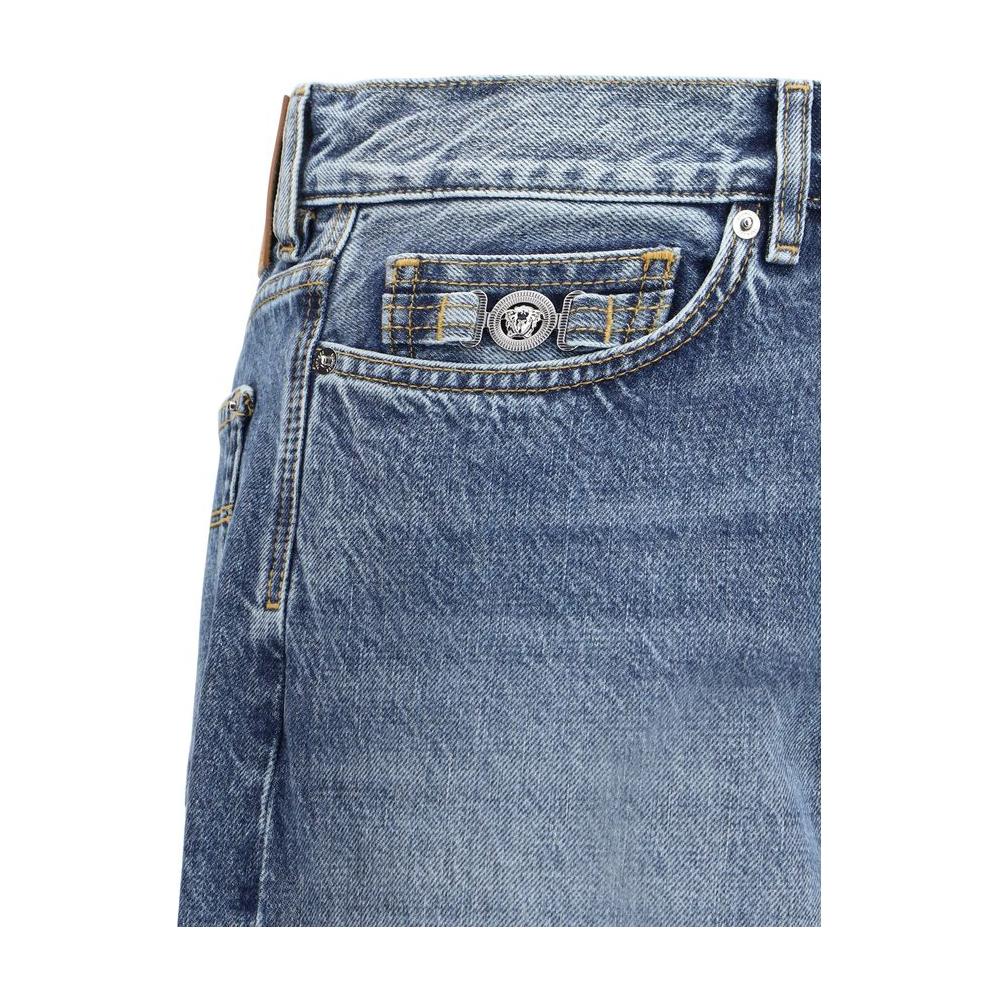 Versace Barocco Turn-Up Jeans Versace Slate Gray
