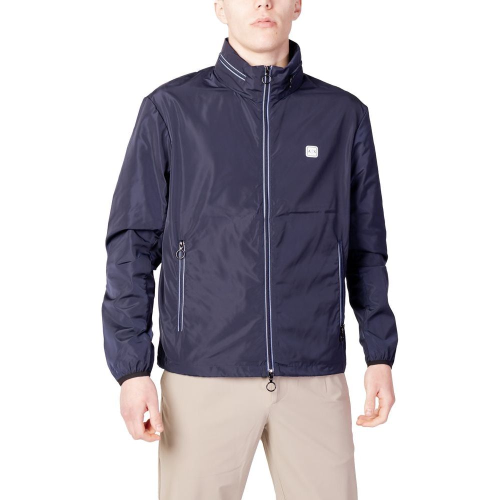 Armani Exchange Blue Polyester Jacket Armani Exchange Dark Slate Gray