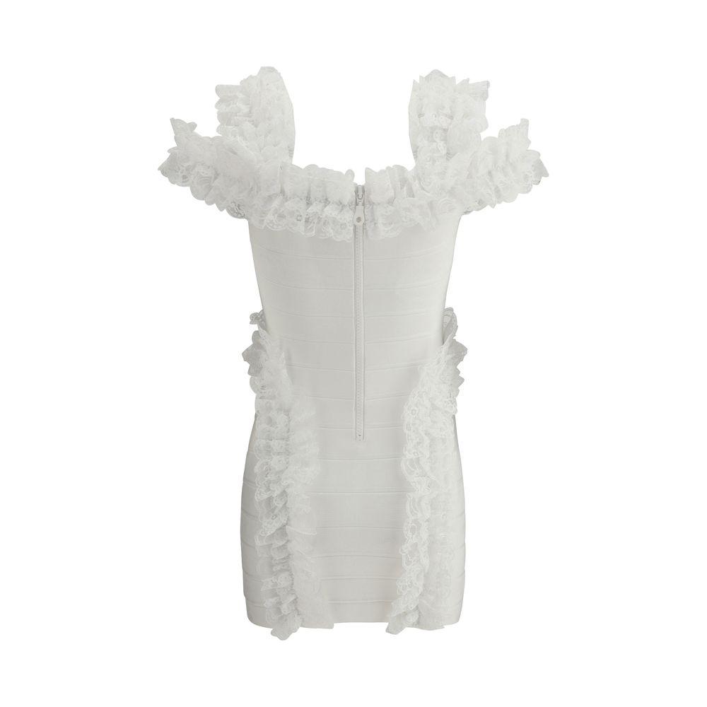 Self-Portrait Self-Portrait Knit Ruffle mini Dress SE-SS25CK009SWWHITE-6