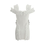 Self-Portrait Self-Portrait Knit Ruffle mini Dress SE-SS25CK009SWWHITE-6