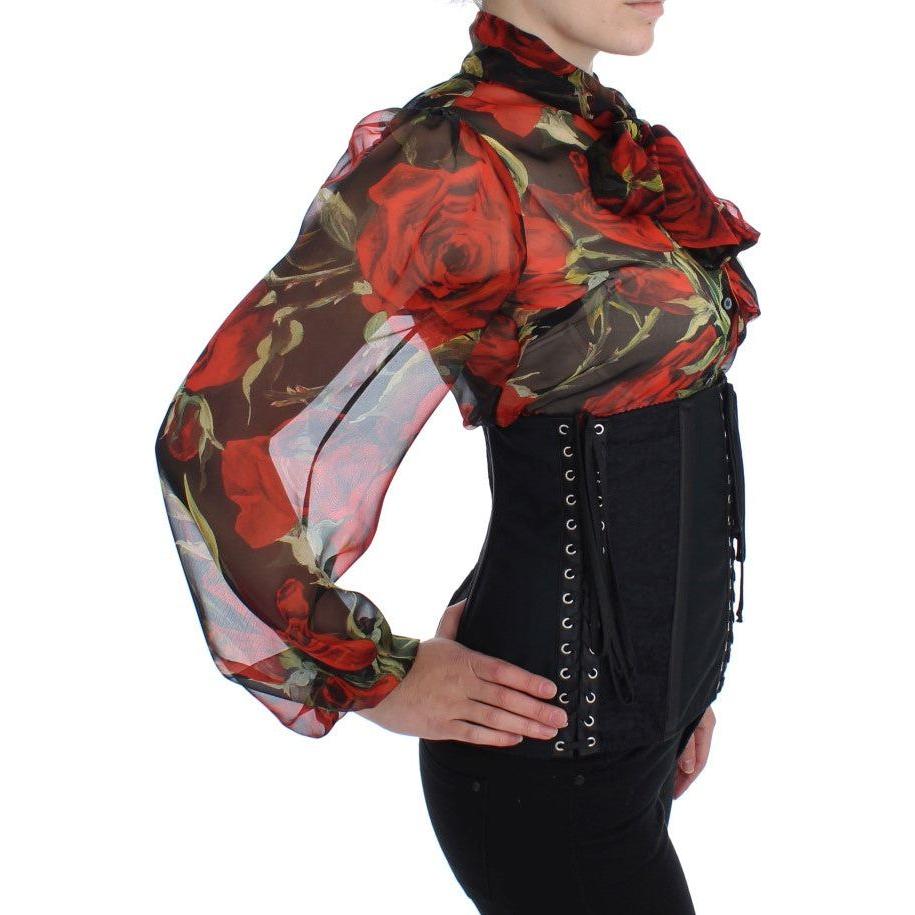 Dolce & Gabbana Elegant Black Floral Brocade Corset Belt Dolce & Gabbana Dark Slate Gray