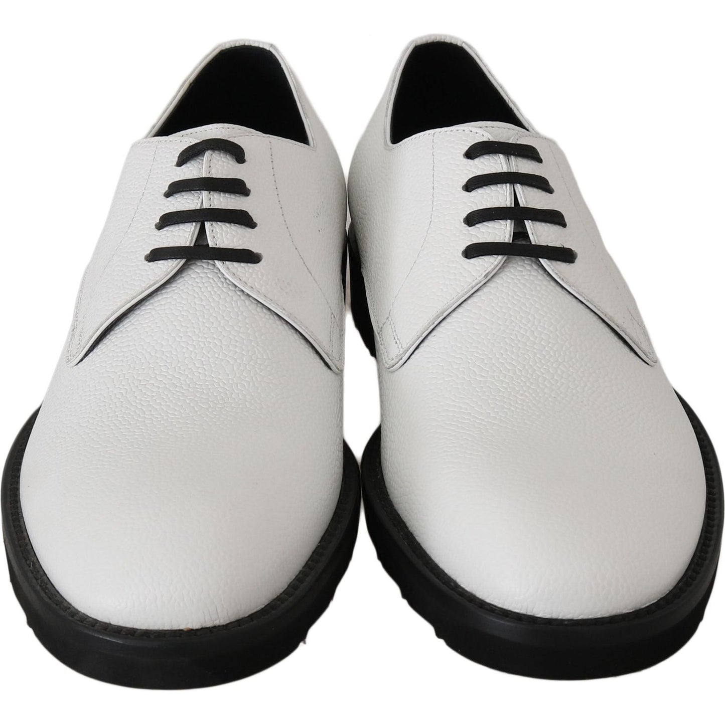 Dolce & Gabbana White Leather Derby Dress Formal Shoes