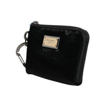 Dolce & Gabbana Black Nylon Logo Plaque Keyring Pouch Clutch Bag