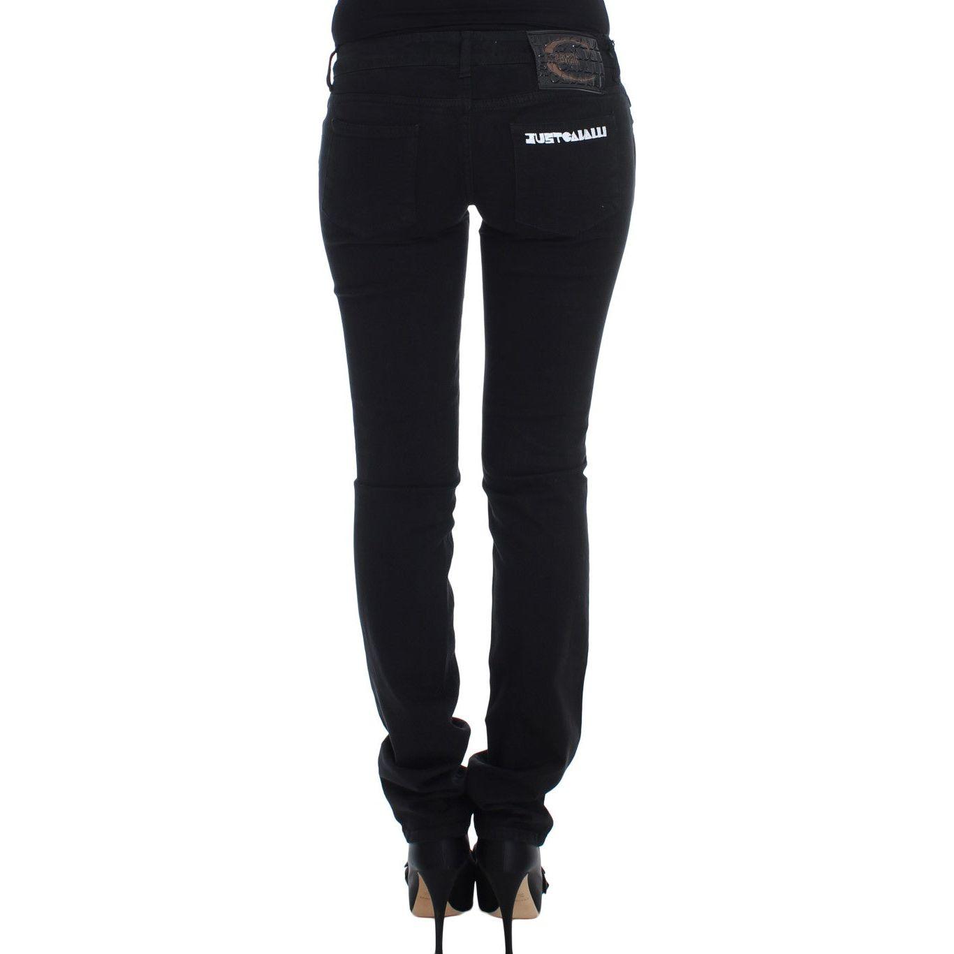Cavalli Chic Slim Skinny Black Jeans Jeans & Pants Cavalli Black