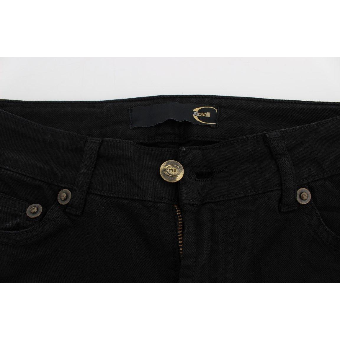 Cavalli Chic Slim Skinny Black Jeans Jeans & Pants Cavalli Lavender
