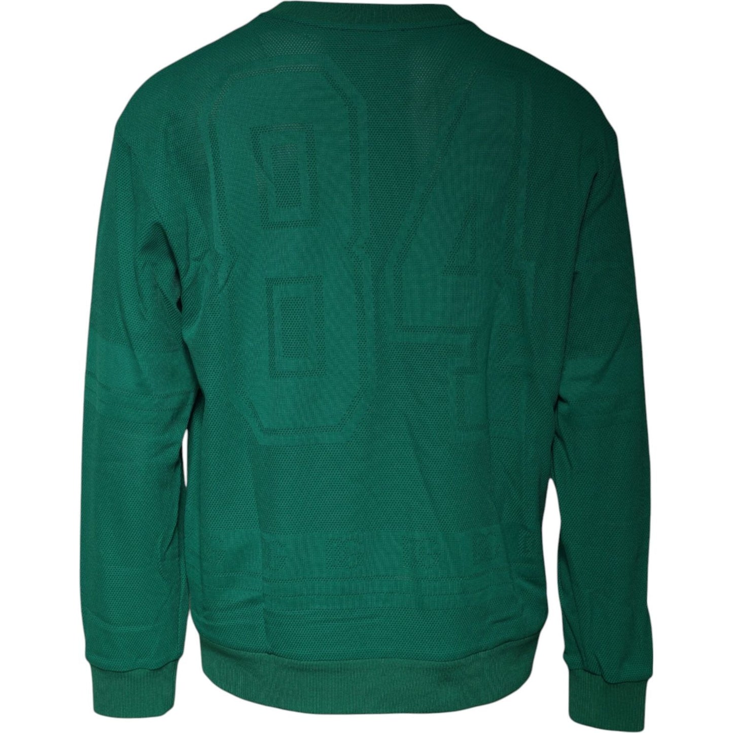 Dolce & Gabbana Green Logo Nylon Crew Neck Pullover Sweater