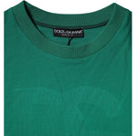 Dolce & Gabbana Green Logo Nylon Crew Neck Pullover Sweater