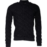 Dolce & Gabbana Black Silk Crew Neck Men Cardigan Sweater