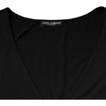 Dolce & Gabbana Black Cotton V-neck Short Sleeves T-shirt