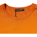 Dolce & Gabbana Orange Logo Cotton Crew Neck T-shirt