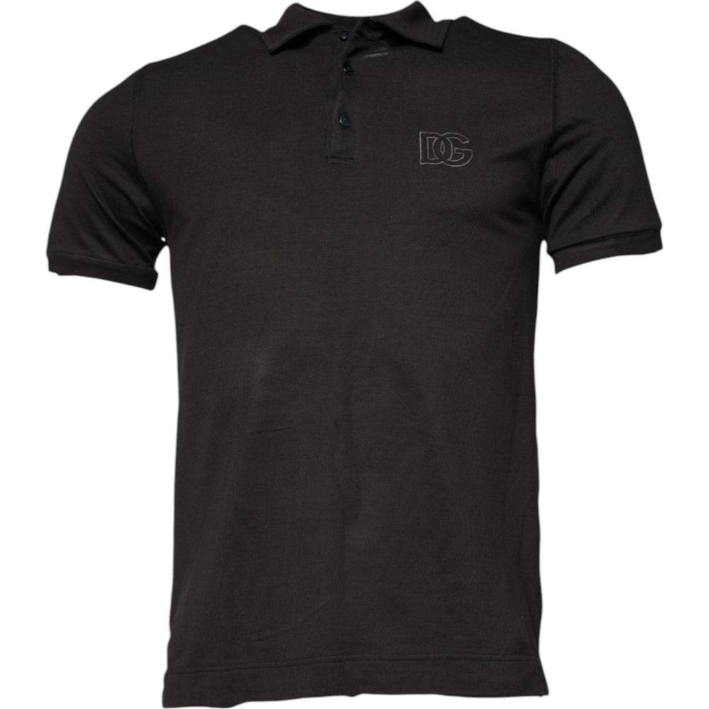 Dolce & Gabbana Dark Gray Collared Short Sleeves Polo T-shirt
