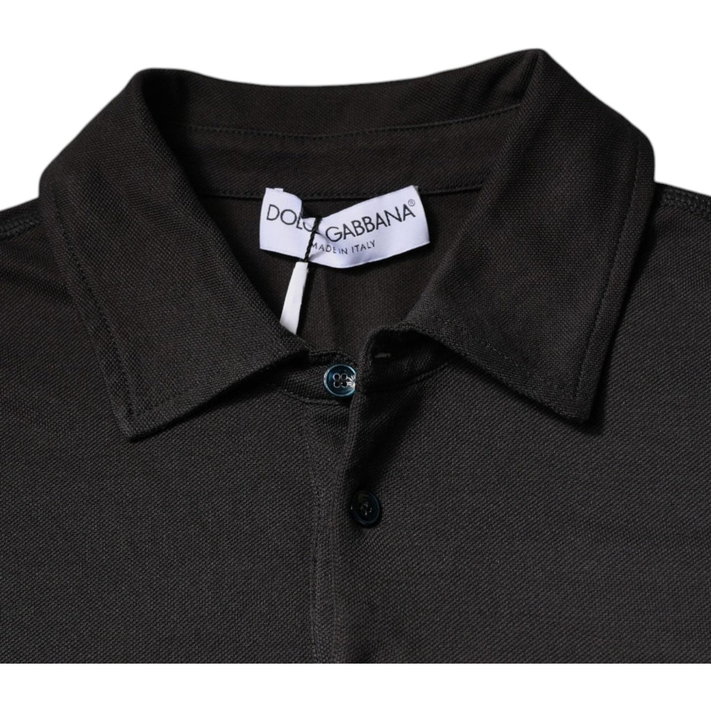 Dolce & Gabbana Dark Gray Collared Short Sleeves Polo T-shirt