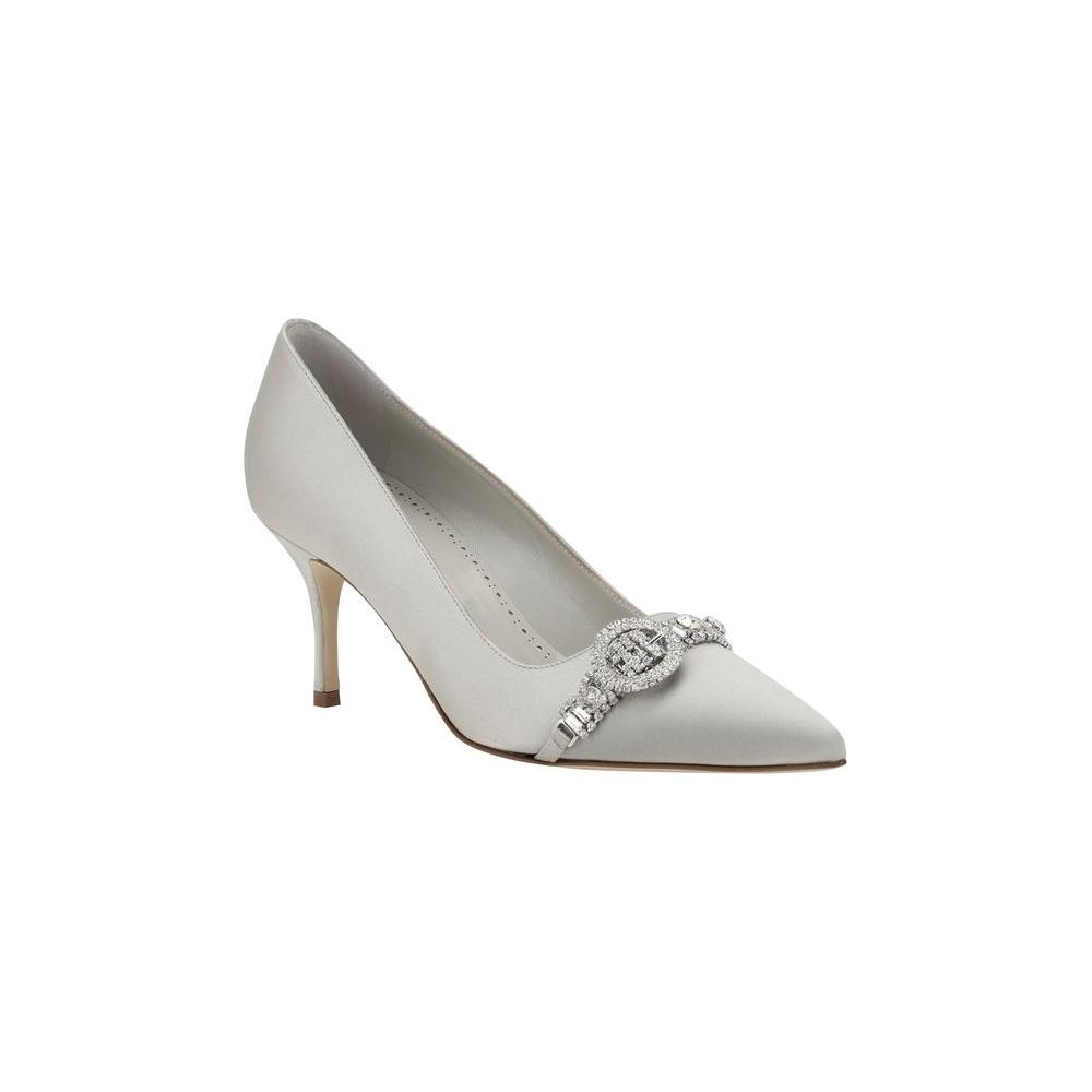 Manolo Blahnik Asapump Satin Pumps Manolo Blahnik Gray