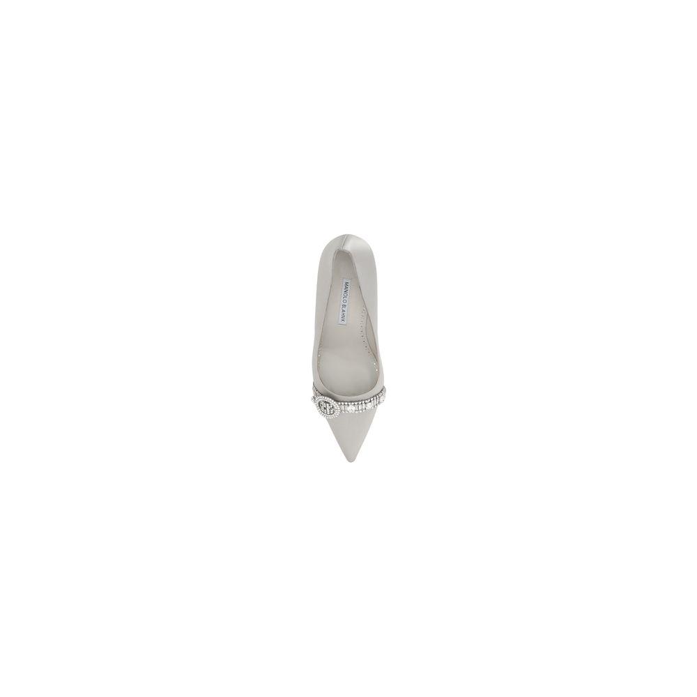 Manolo Blahnik Asapump Satin Pumps Manolo Blahnik Gray