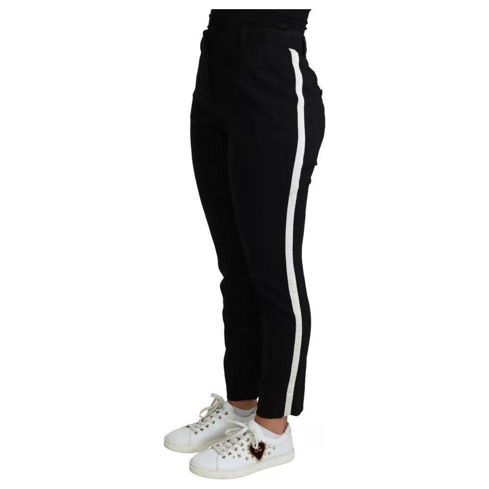 Dolce & Gabbana Black Virgin Wool Stretch Skinny Pants