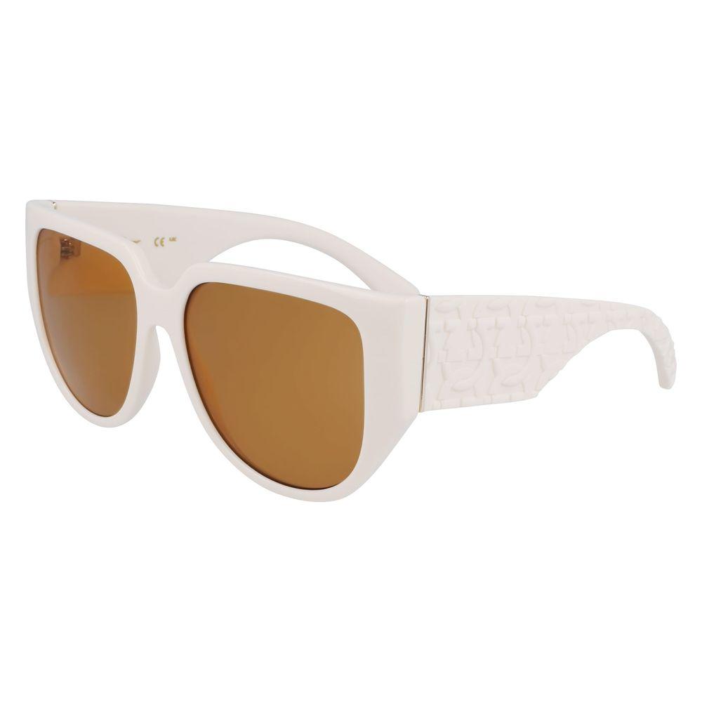Ferragamo White Bio Injected Sunglasses Ferragamo Light Gray