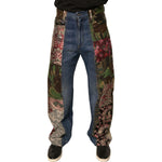 Dolce & Gabbana Dolce & Gabbana Blue Patchwork Cotton Straight Denim Jeans PAN75707-44