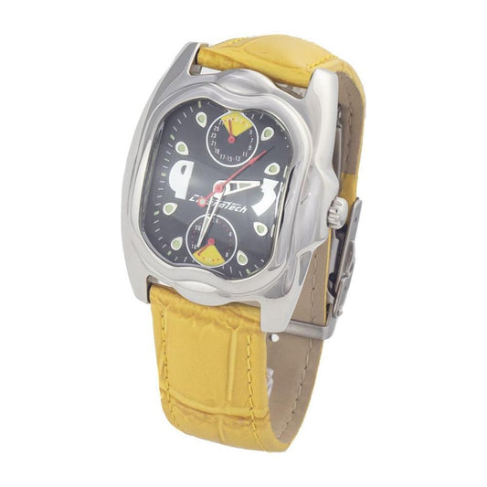 Chronotech Yellow Leather Watch