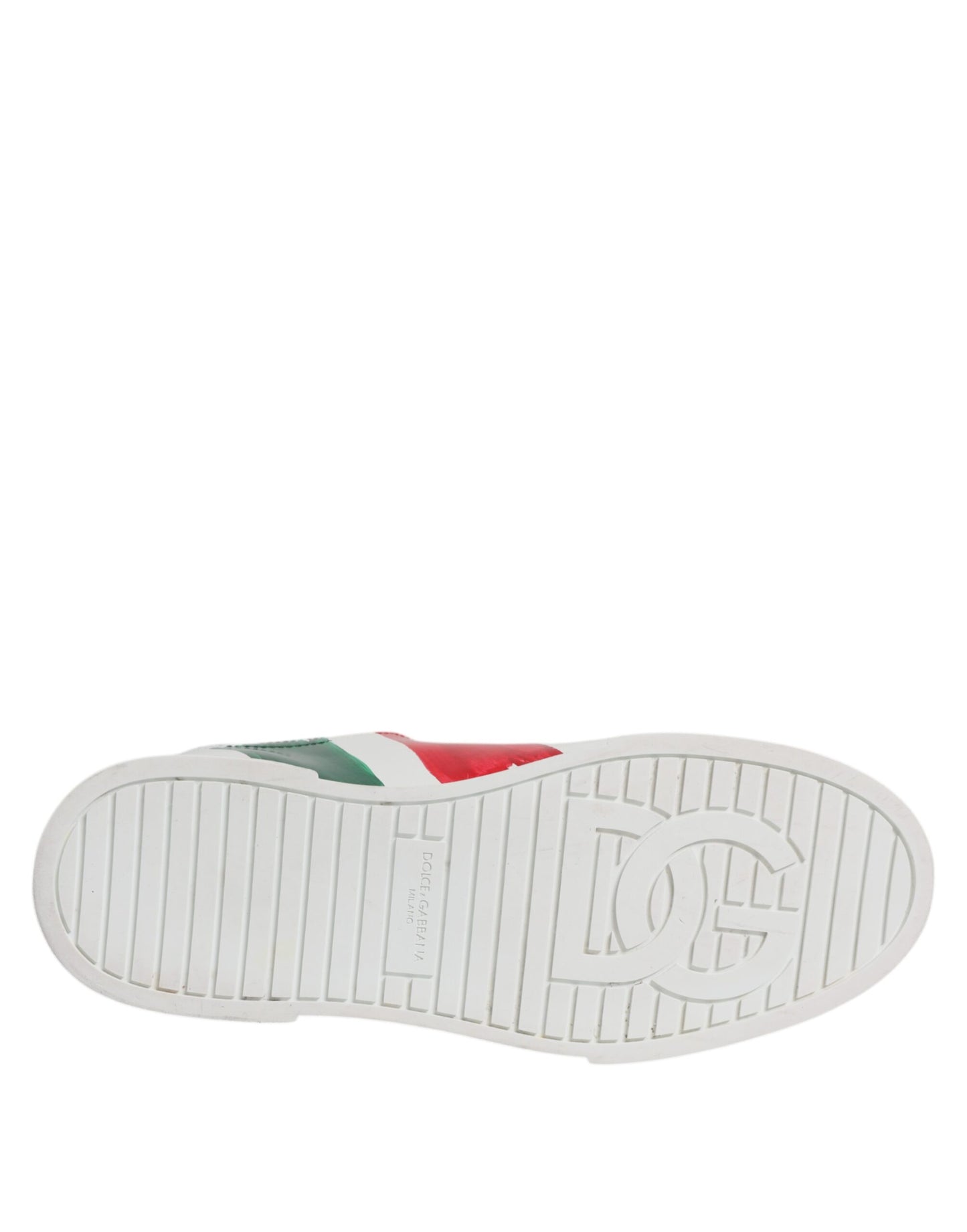 Dolce & Gabbana White Portofino Made In Italy Print Sneakers Shoes Dolce & Gabbana Light Gray
