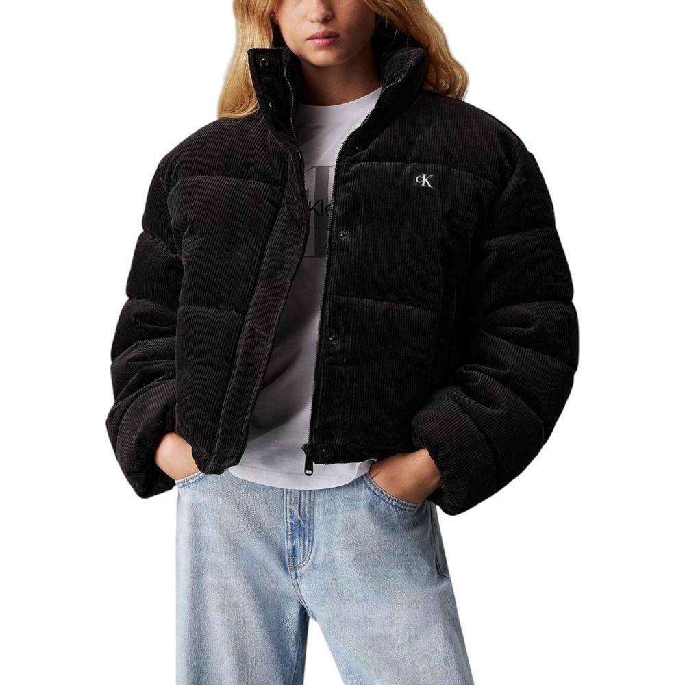Calvin Klein Jeans Black Polyester Jackets & Coat Calvin Klein Jeans Dark Gray