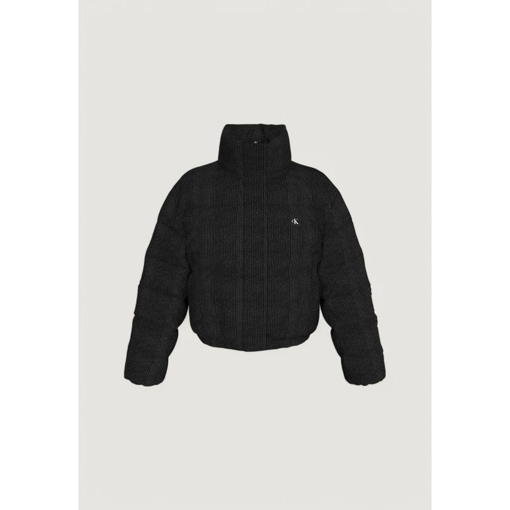 Calvin Klein Jeans Black Polyester Jackets & Coat Calvin Klein Jeans Black
