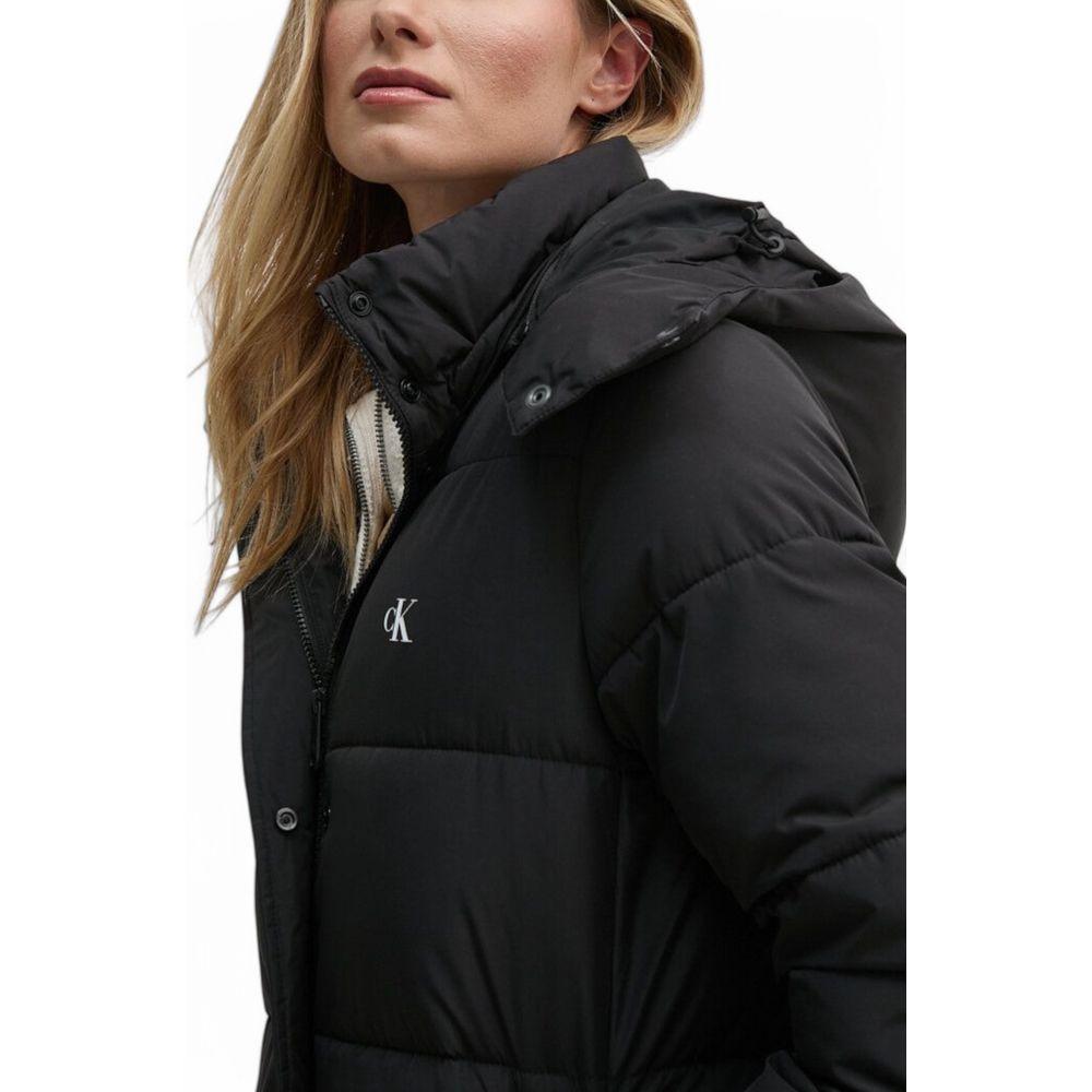 Calvin Klein Jeans Black Polyester Jackets & Coat Calvin Klein Jeans Black