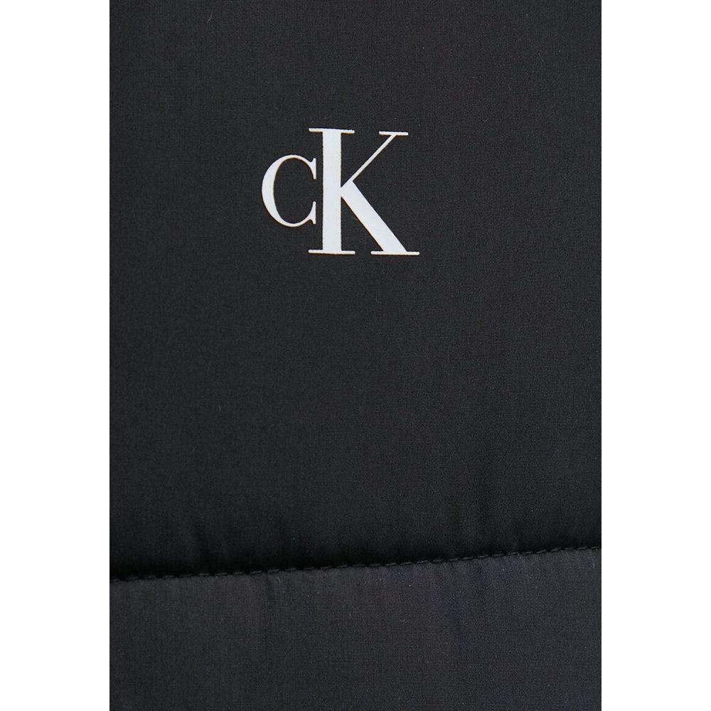Calvin Klein Jeans Black Polyester Jackets & Coat Calvin Klein Jeans Dark Slate Gray