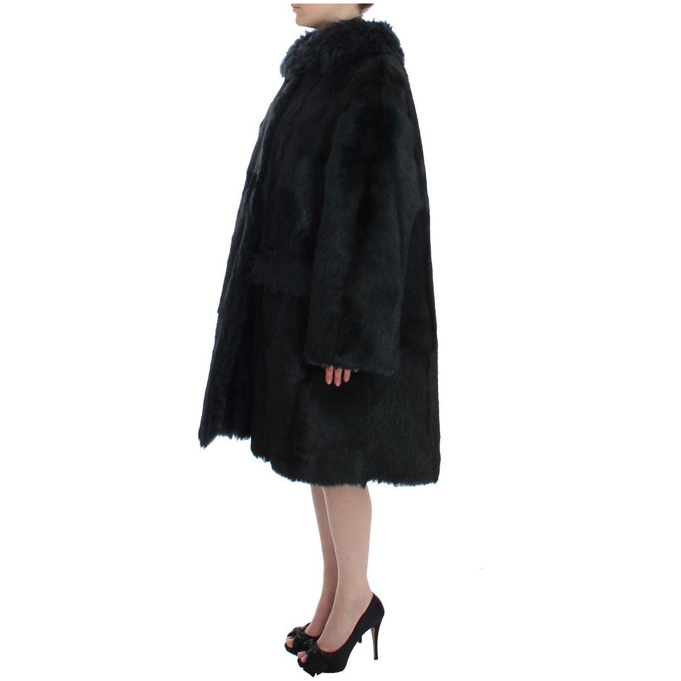Dolce & Gabbana Exquisite Shearling Coat Jacket Dolce & Gabbana Black