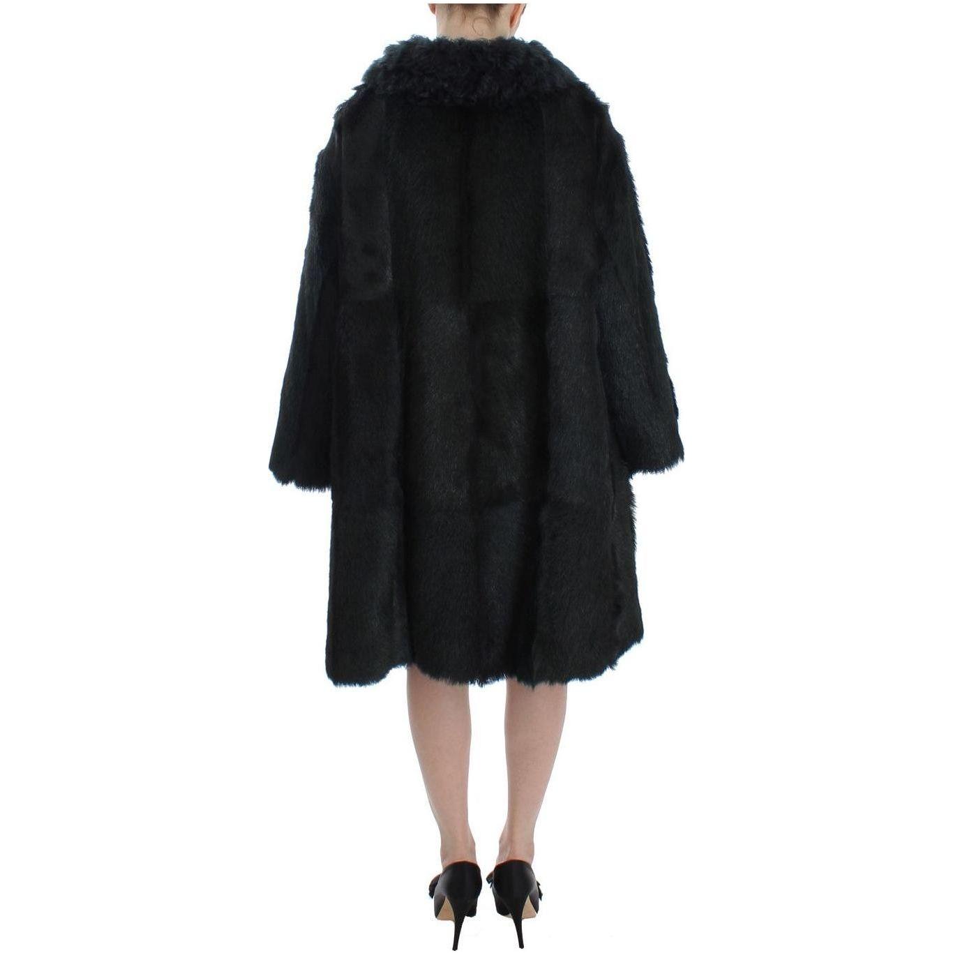 Dolce & Gabbana Exquisite Shearling Coat Jacket Dolce & Gabbana Black