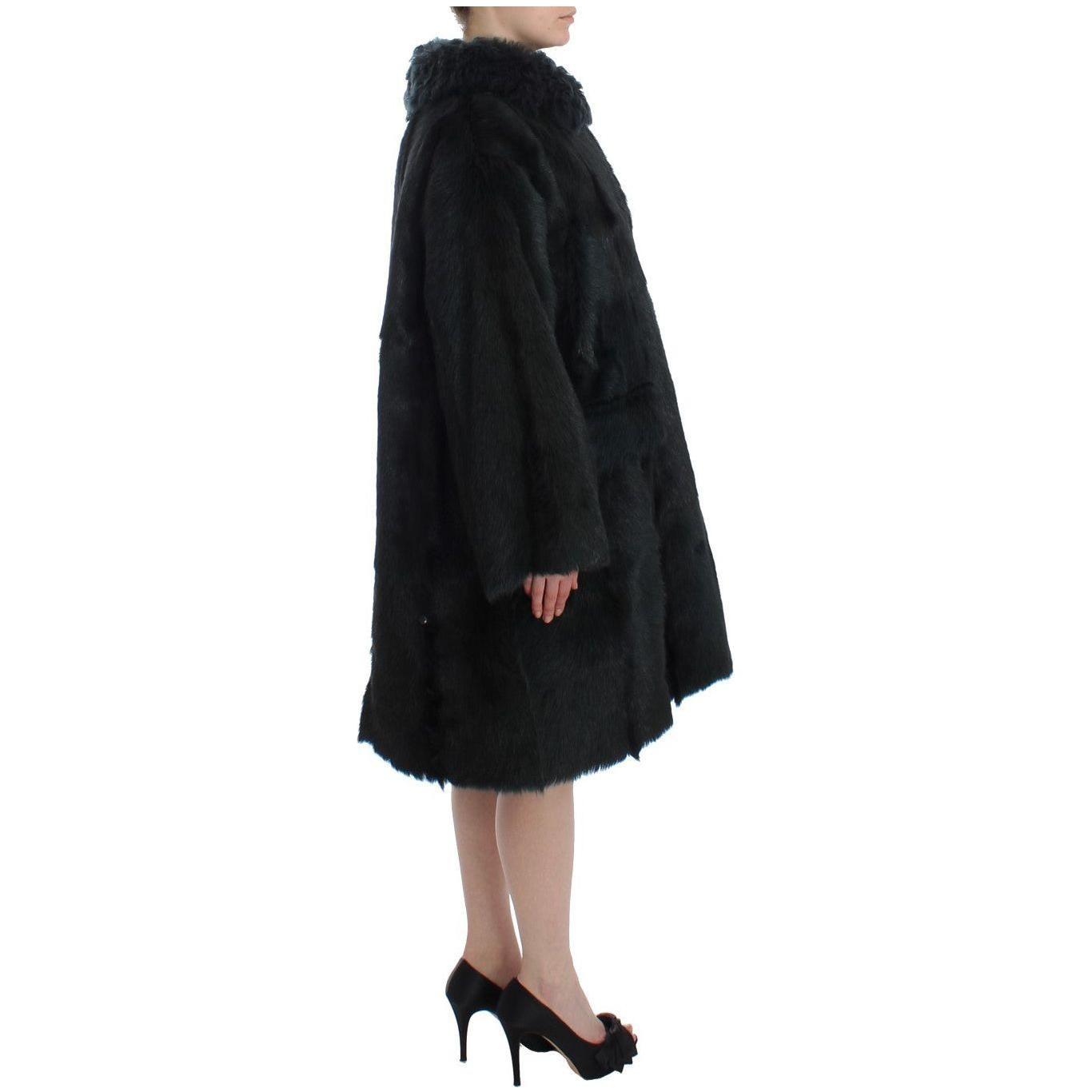 Dolce & Gabbana Exquisite Shearling Coat Jacket Dolce & Gabbana Black