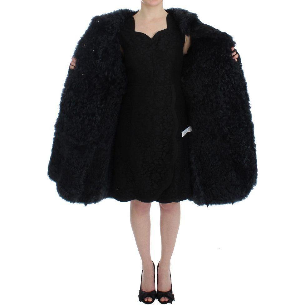 Dolce & Gabbana Exquisite Shearling Coat Jacket Dolce & Gabbana Black