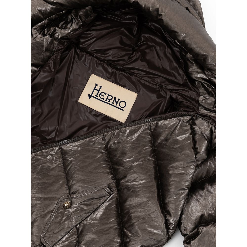 Herno Silver Viscose Jackets & Coat Herno Dark Slate Gray