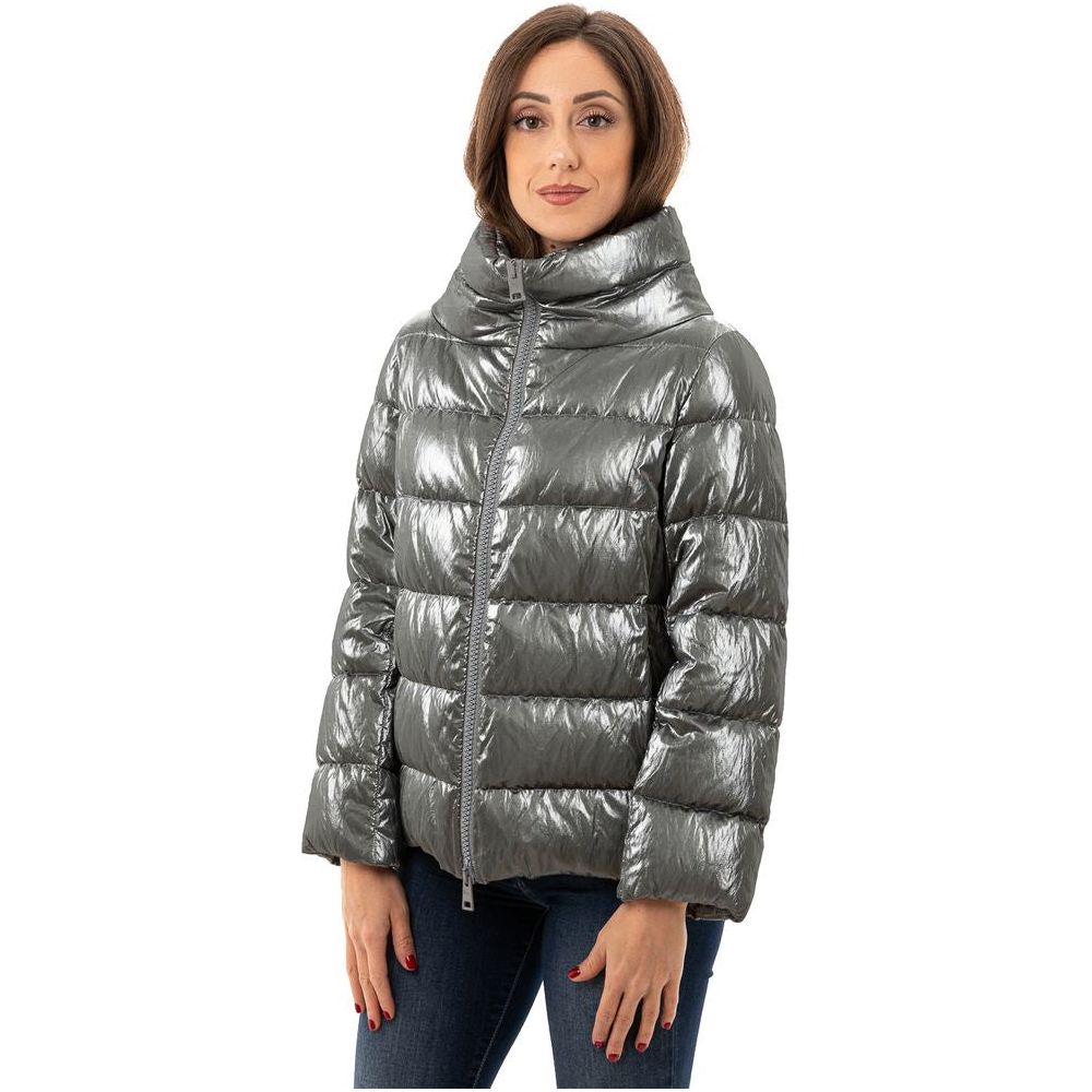 Herno Silver Viscose Jackets & Coat Herno Dark Slate Gray