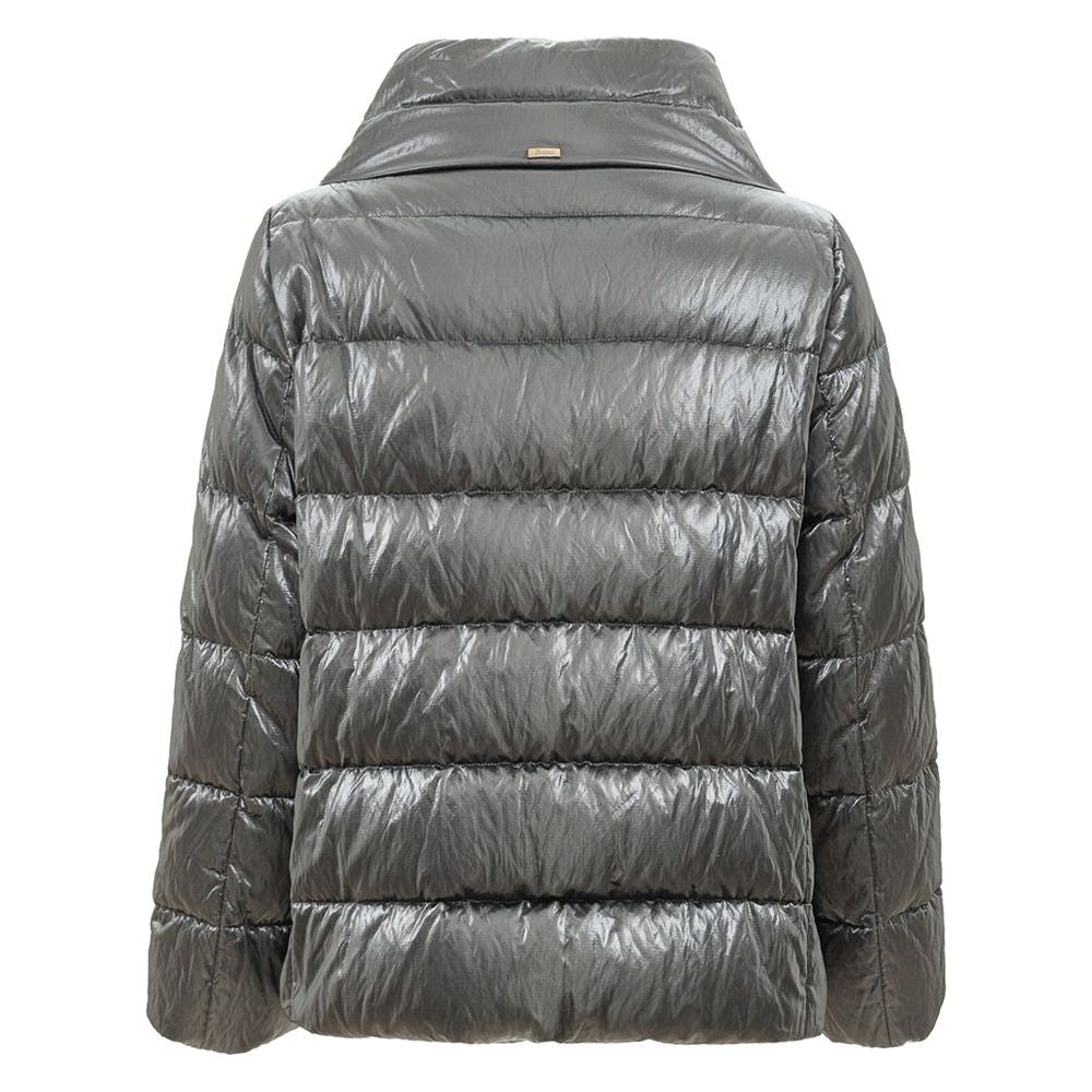 Herno Silver Viscose Jackets & Coat Herno Dim Gray