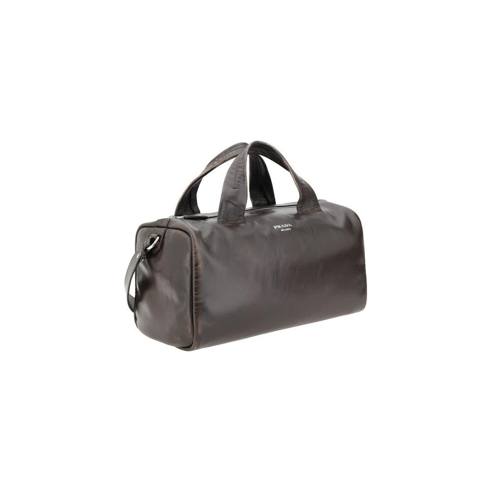 Prada Leather Men Travel Bag Prada Dim Gray