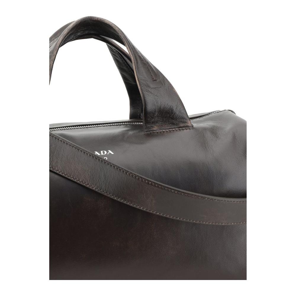 Prada Leather Men Travel Bag Prada Dark Slate Gray