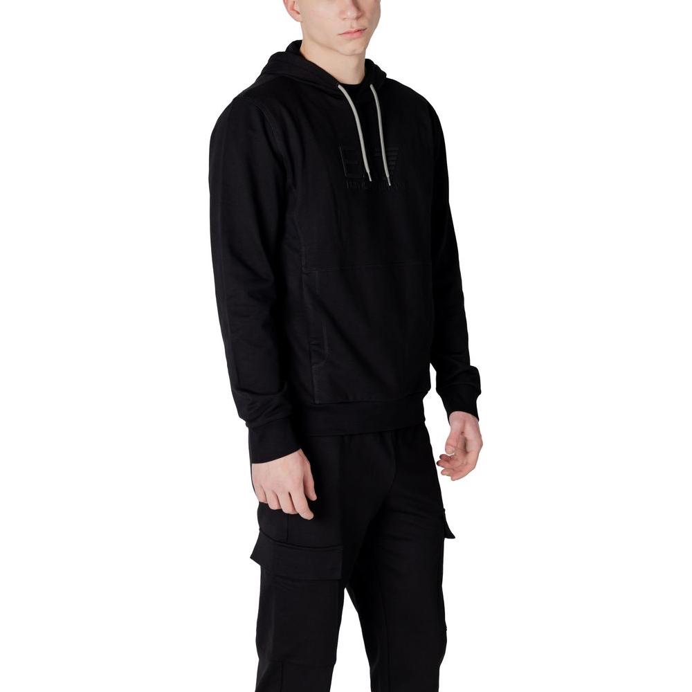 EA7 Emporio Armani Black Cotton Sweater