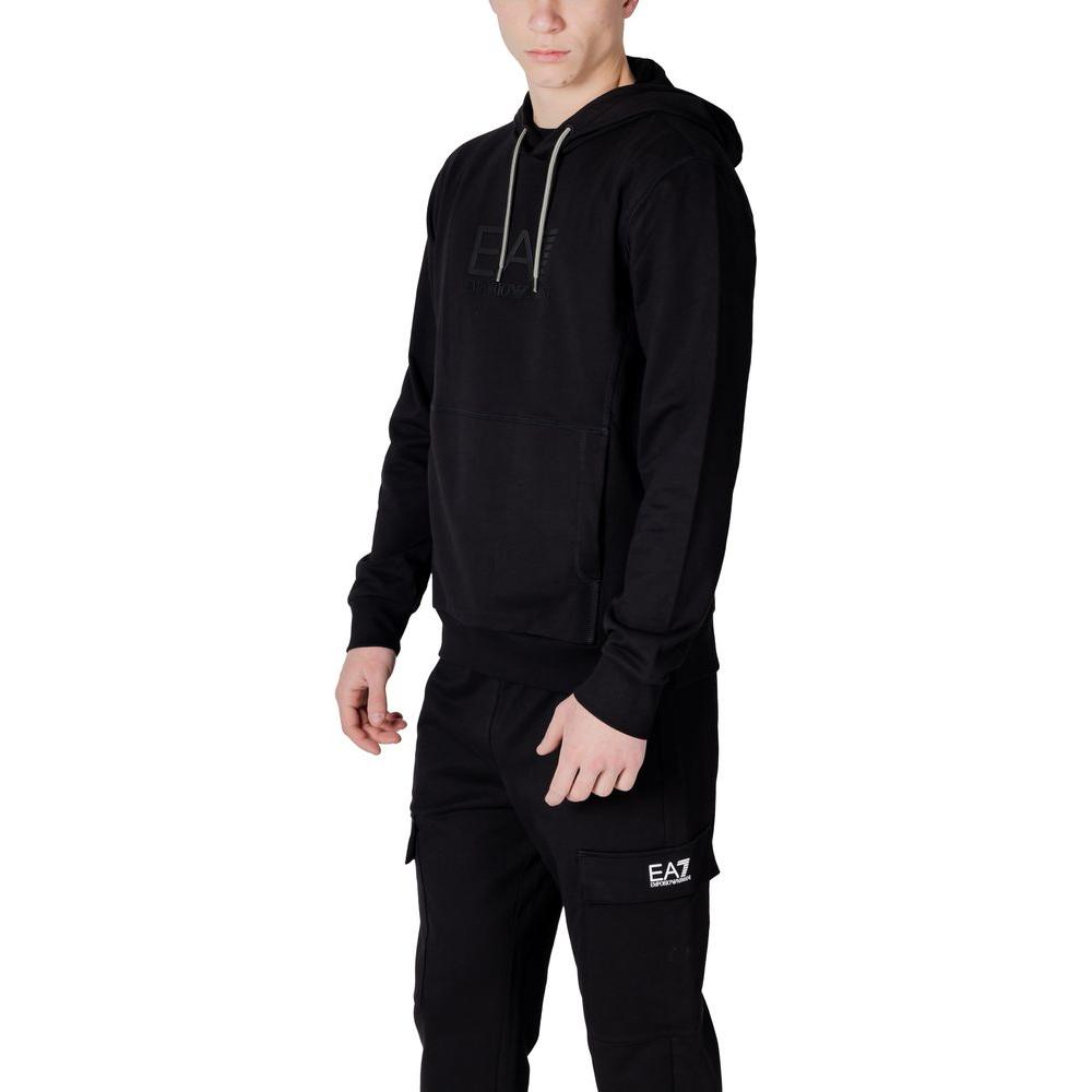 EA7 Emporio Armani Black Cotton Sweater