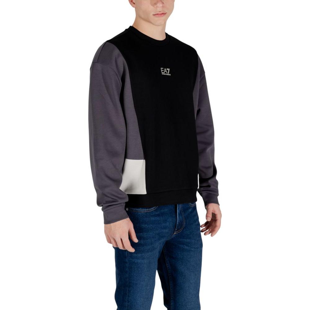 EA7 Emporio Armani Black Cotton Sweater
