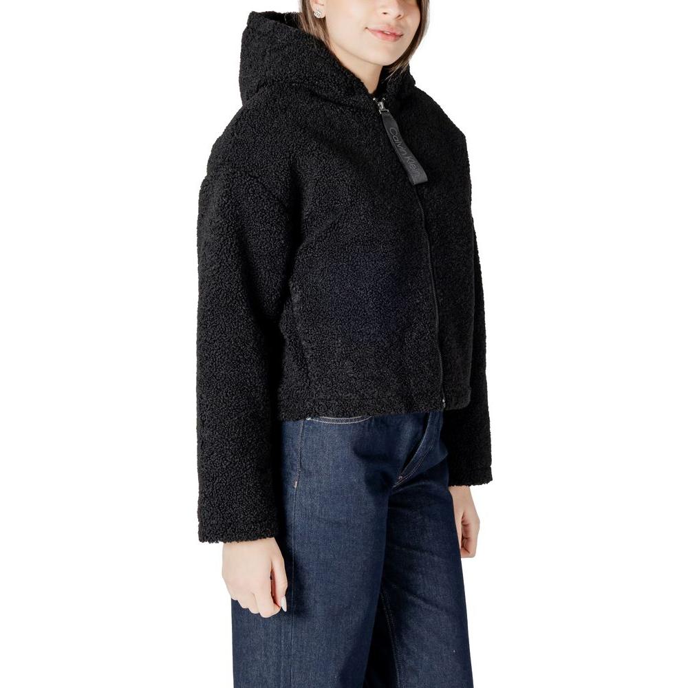 Calvin Klein Jeans Black Polyester Jackets & Coat Calvin Klein Jeans Black