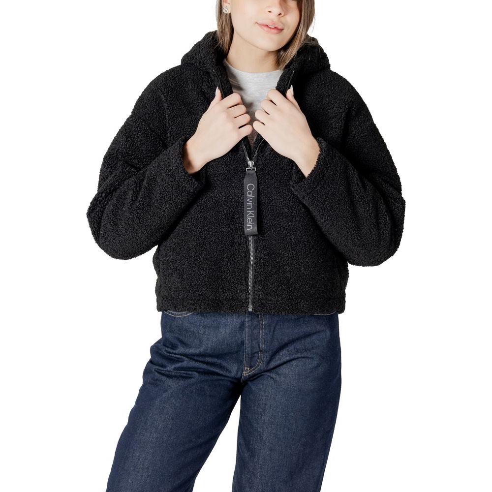 Calvin Klein Jeans Black Polyester Jackets & Coat Calvin Klein Jeans Dark Slate Gray