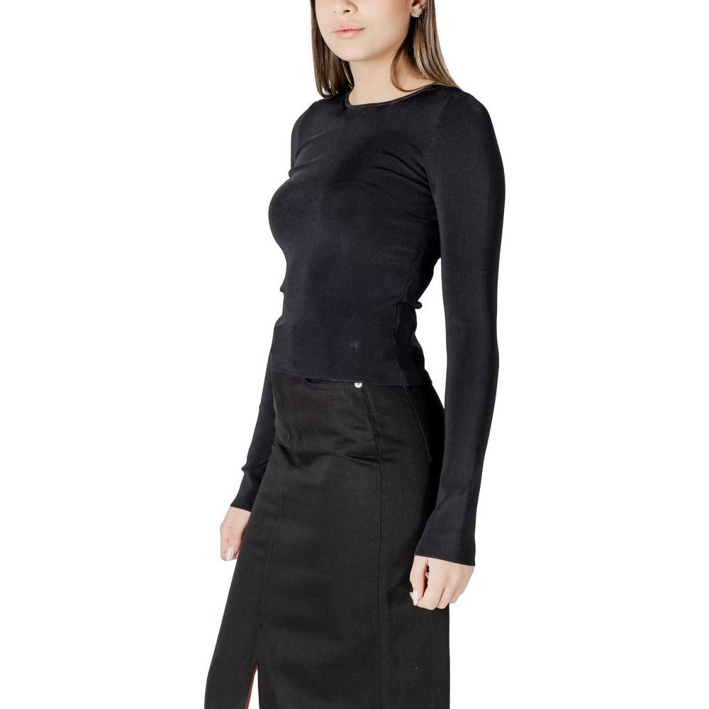 Calvin Klein Jeans Black Rayon Tops & T-Shirt Calvin Klein Jeans Dark Slate Gray