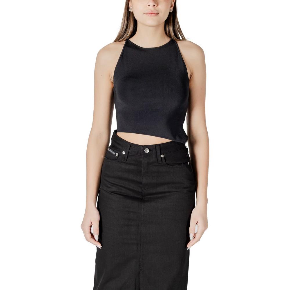 Calvin Klein Jeans Black Rayon Tops & T-Shirt Calvin Klein Jeans Tan