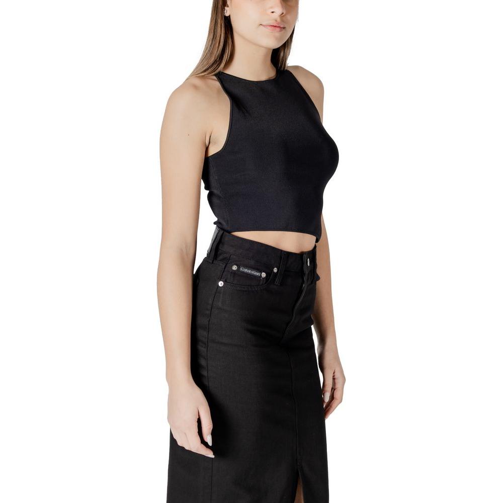 Calvin Klein Jeans Black Rayon Tops & T-Shirt Calvin Klein Jeans Black