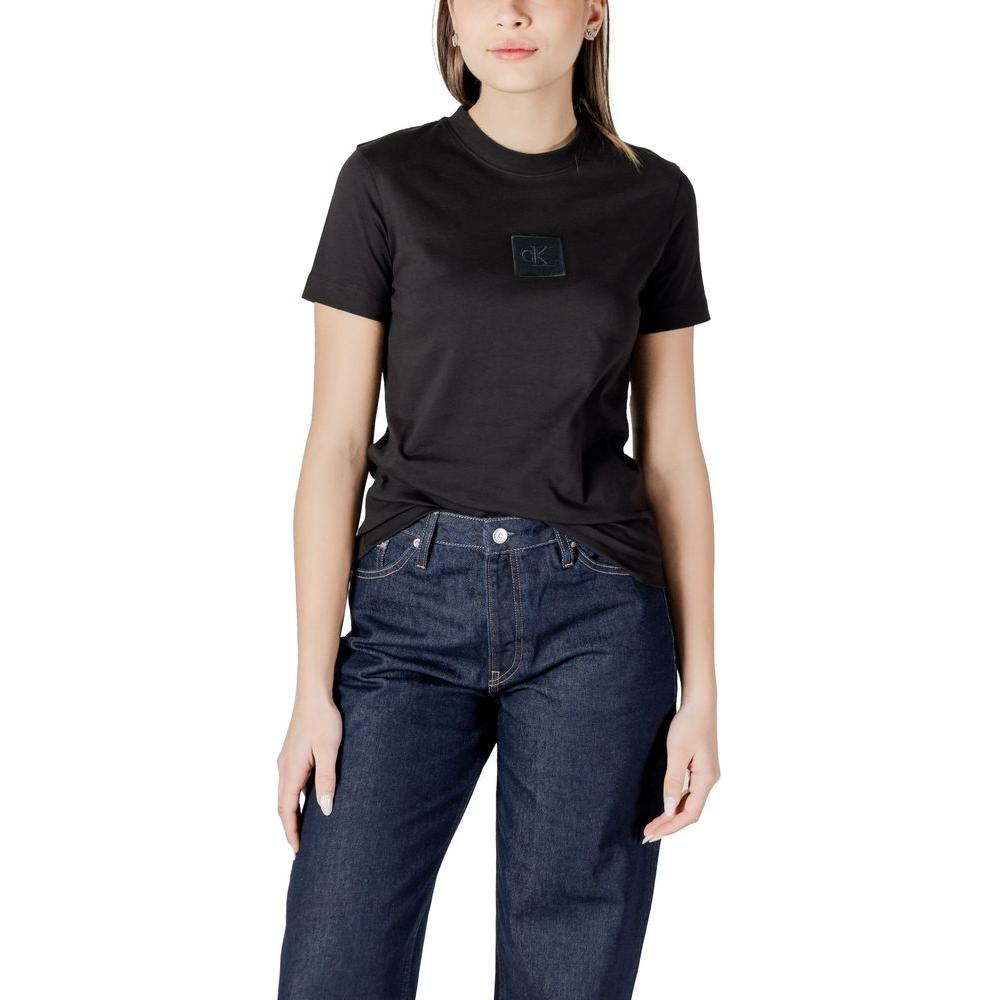 Calvin Klein Jeans Black Cotton Tops & T-Shirt Calvin Klein Jeans Dark Slate Gray